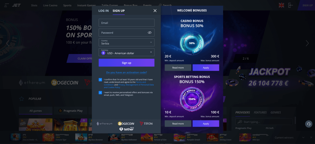 jet casino recenzija registracija