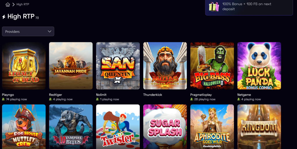 procenat povrata igračima high rtp